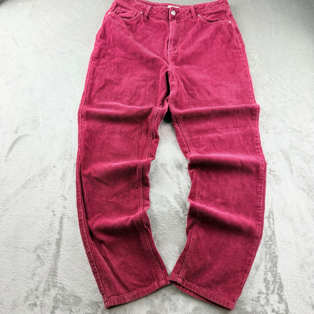 BDG Urban Outfitters Women's Size 31 High-Rise Mom Corduroy Pants Magenta Pink